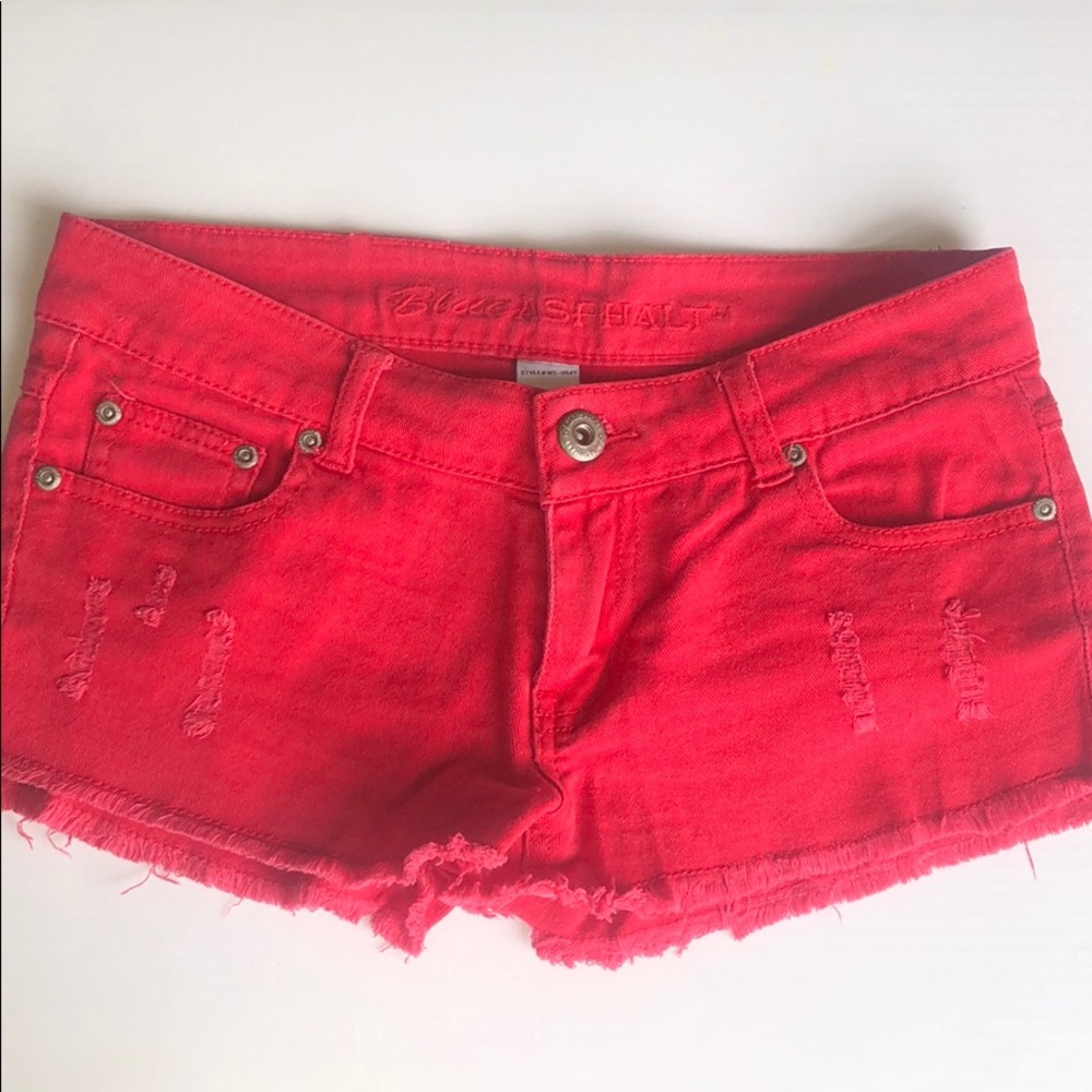 Blue Asphalt Distressed Denim Shorts